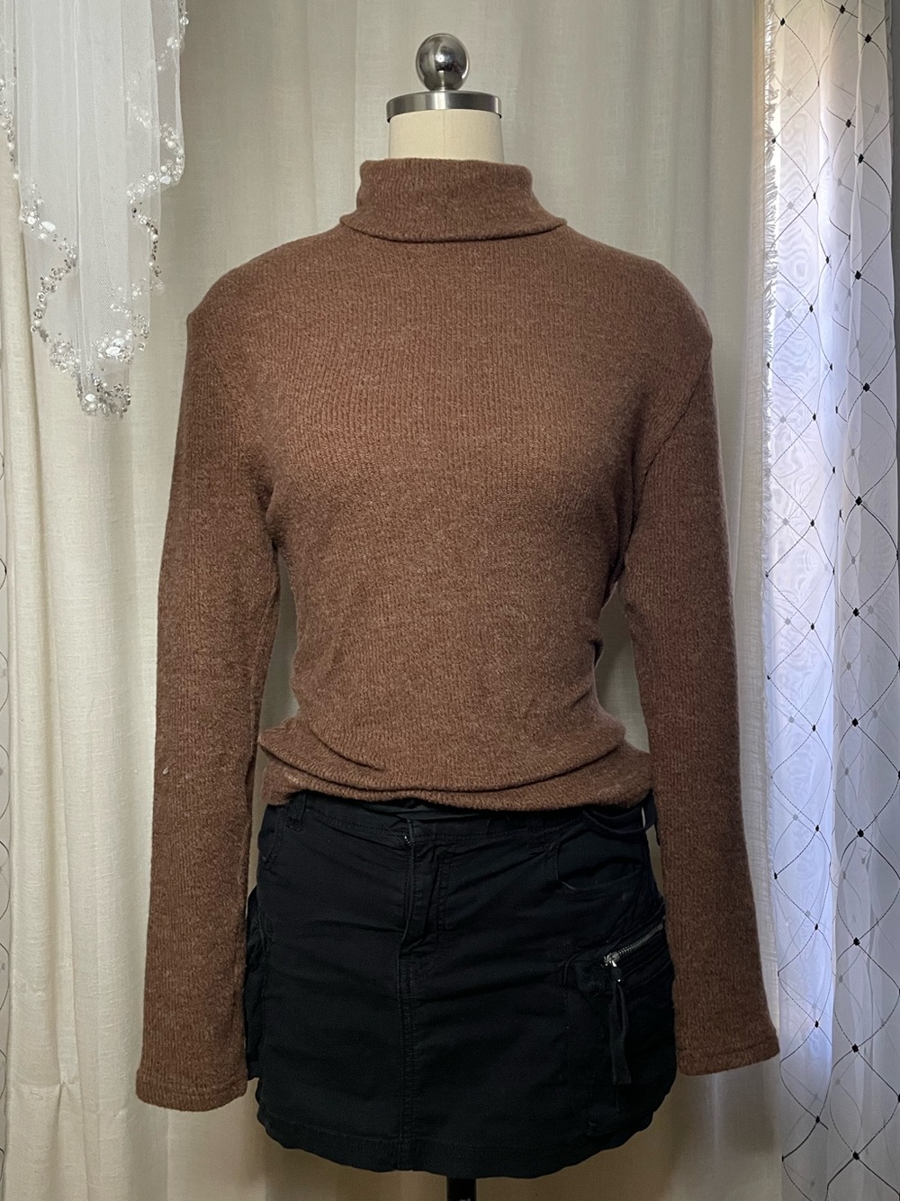 🍂SHEIN Brown Cozy Turtleneck Knit Sweater Size 6